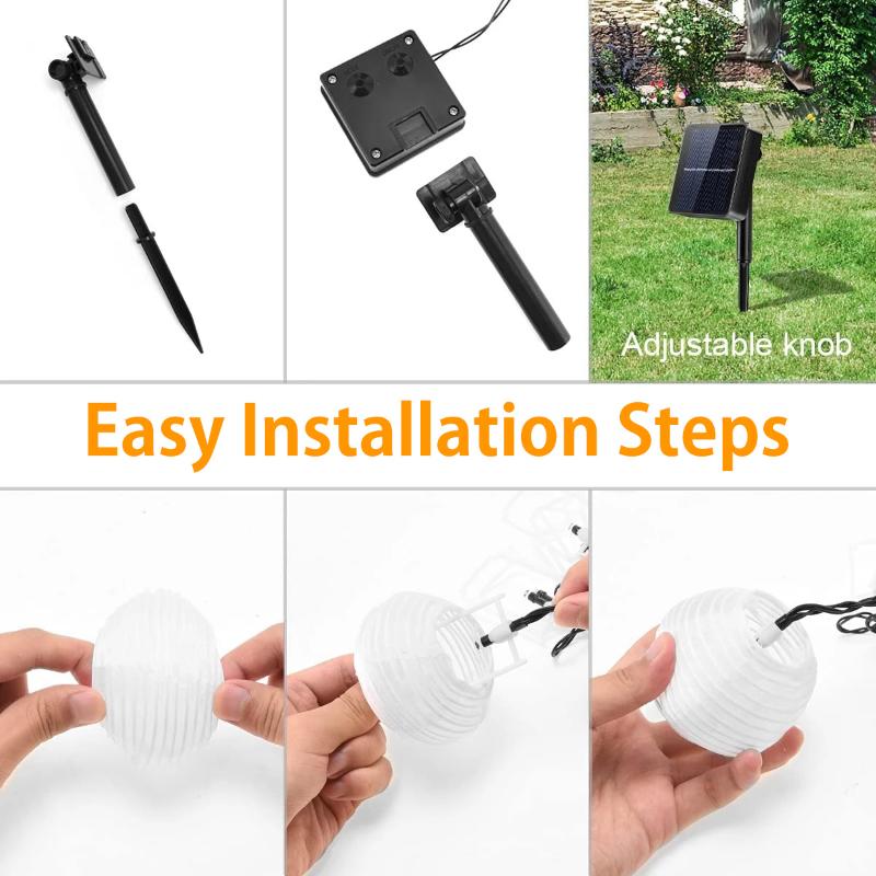 Солнечные уличные светодиодные тканевые фонарики, солнечные цветные фонари, мигающие огни, гирлянды, небо, звезды, открытый двор, праздник, рождественские декоративные огни