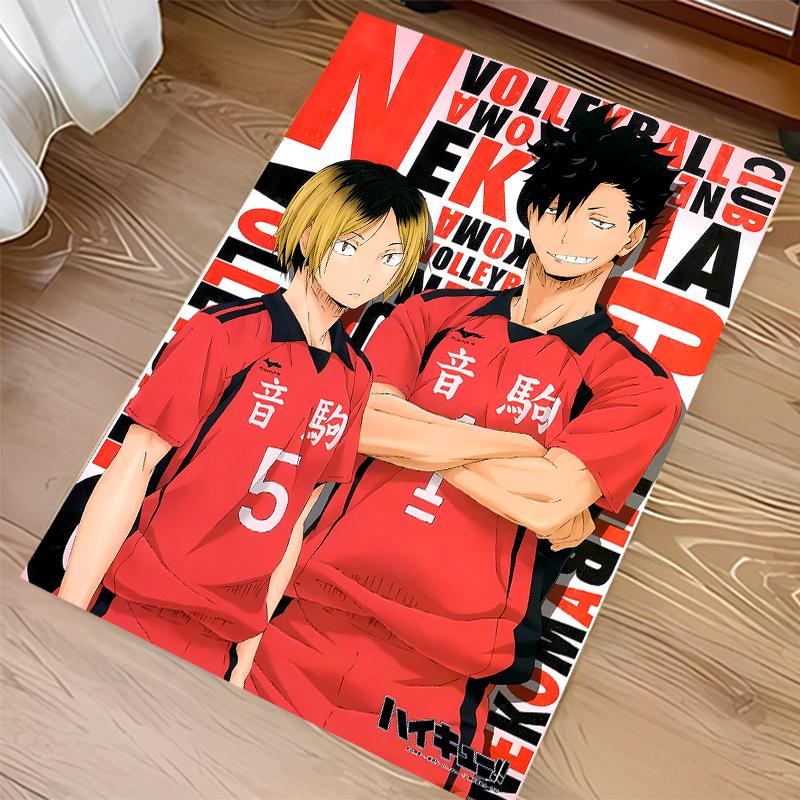 1pc Haikyu Print Area Rug - Soft,Washable Non-Slip Indoor Mat for Office Chairs,Living Room,Home Office Decorative Rug