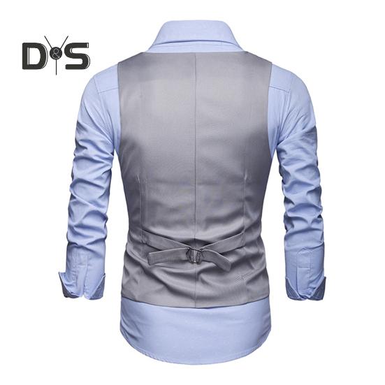 Мужской жилет в деловом стиле без рукавов с V-образным вырезом, облегающий кардиган, однобортный, однотонный, из шелковистой ткани, с карманами, свадебный жилет для жениха