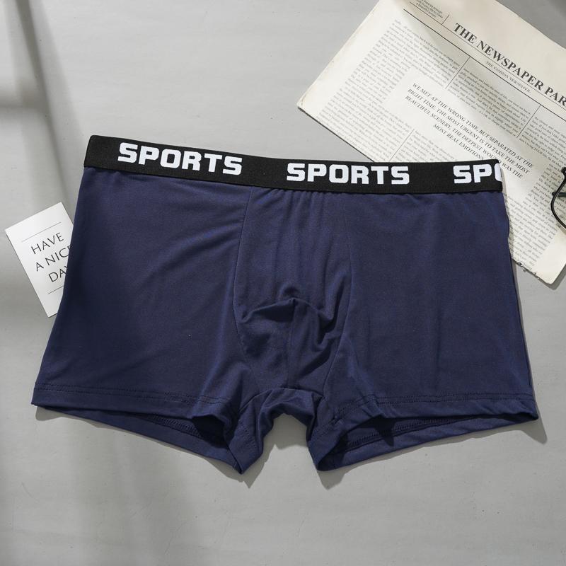 Men's Letter Print Boxer Shorts Soft Breathable Underwear Comfortable Elastic Waistband Sporty & Casual Boxers Underpants