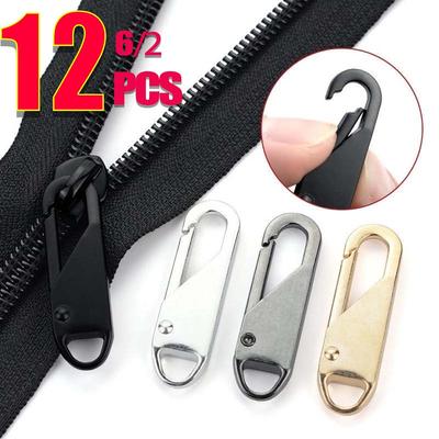 2/6/12 шт., бегунок для молнии, комплект для ремонта мгновенной молнии, замена сломанной пряжки, дорожная сумка, чемодан, головка молнии, сделай сам, швейное ремесло
