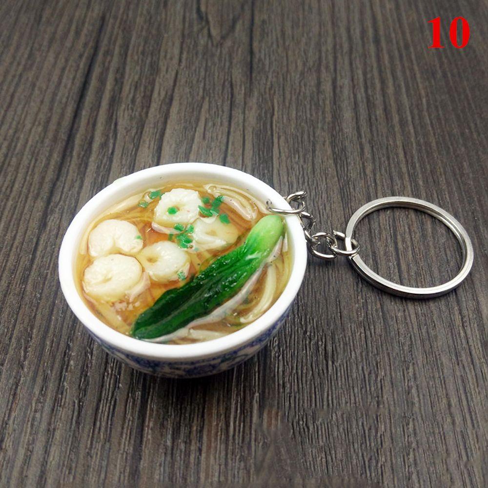 Buckle Mini Bowl Food Keychain Key Ring Simulation Chinese Food