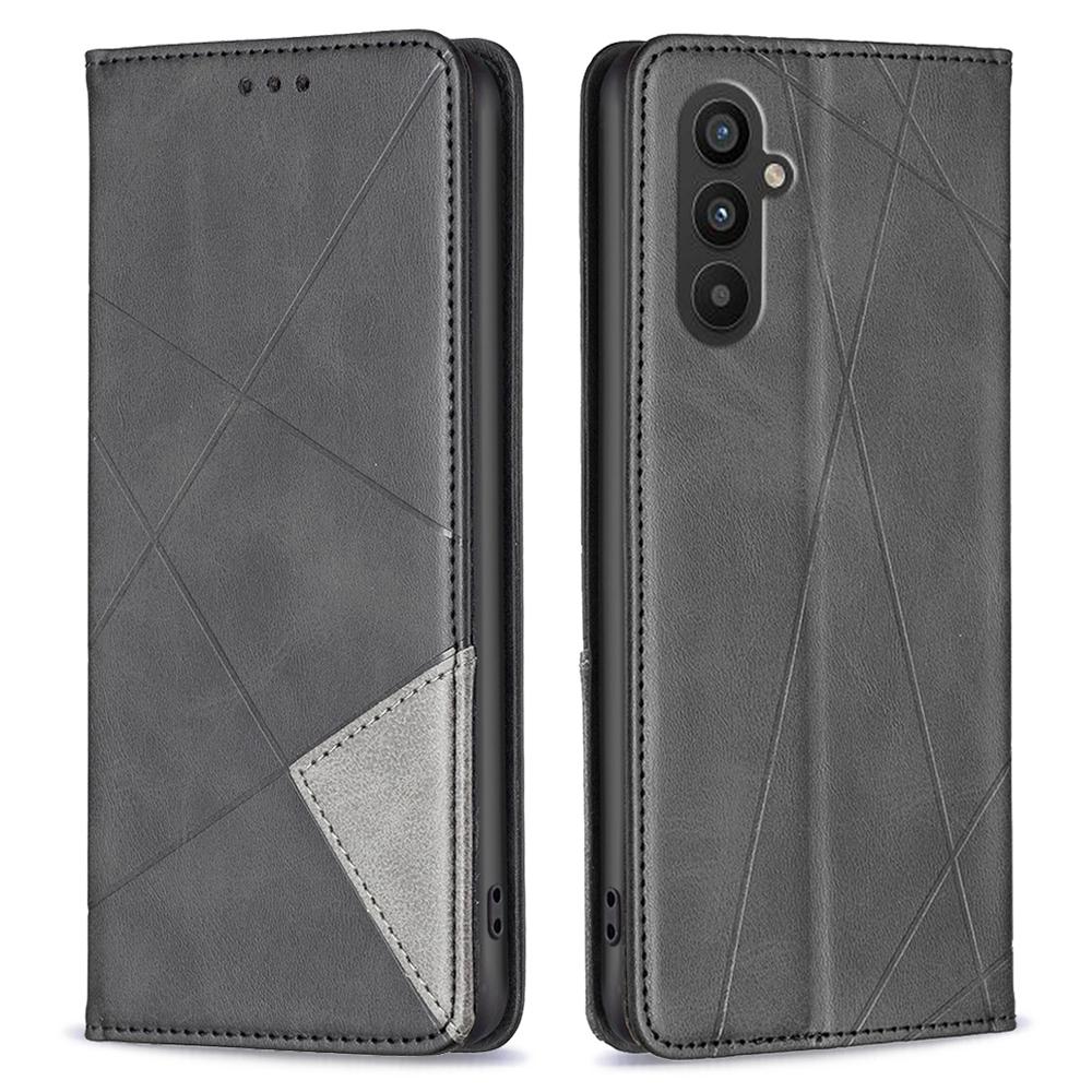 Для Samsung Galaxy A24 4G (162,1 х 77,6 х 8,3 мм) Чехол для телефона из ПУ кожи, держатель для карт, сращивание, тисненый узор, подставка для телефона