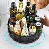 360 Rotatable Tray Kitchen Storage Rack Shelf Plastic Seasoning Spice Jar Plate Condiment Holder Cosmetic Container Organizer