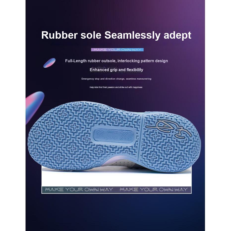 Li Ning All City 10 V1 Anti-Slip Shock Absorption Wear-Resistant Rebound Low-Top Basketball Shoes Kids Sneakers Gray White YKBS060-1