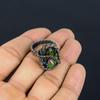 Mystic Topaz Gemstone Copper Wire Wrapped Handmade Jewelry Ring For Gift