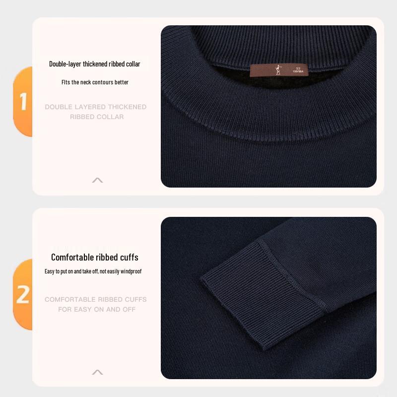 Мужской трикотажный пуловер Caizi с плюшевой подкладкой