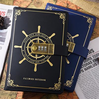 Блокнот с паролем A5 в стиле ретро с замком Voyage Travel Diary Notepad Secretly Diary Hand Ledger Канцелярские принадлежности