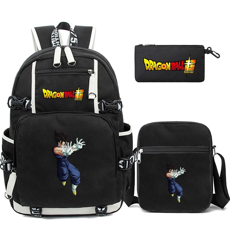 3Pcs/set Anime Dragon Ball Laptop Backpack Unisex Bagpack with Lunch Handbag for Girl Boy Teenager Schoolbag Men Women Leisure Bag Rucksack Mochila