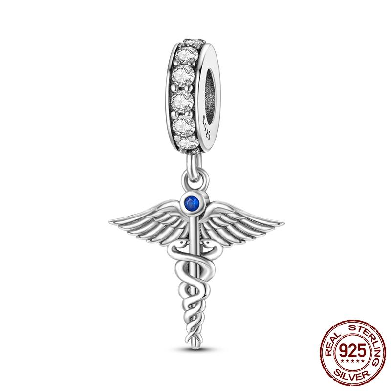 Медный медицинский шкафчик, подвеска-шарм в виде стетоскопа, оригинальные бусины, подходят для браслета Mula, DIY изготовление изысканных ювелирных изделий, подарок