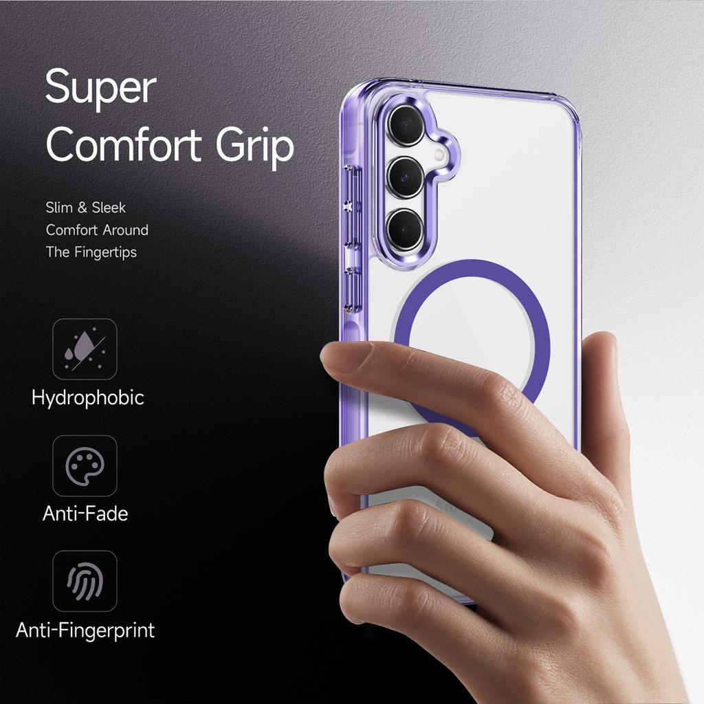 For Samsung Galaxy A55 5G Case Compatible with MagSafe TPU+PC Clear Phone Cover