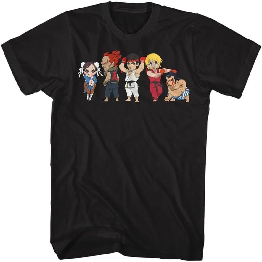 American Classics Street Fighter Gaming 5 Chibis Adult Short Sleeve T-Shirts Graphic Tees