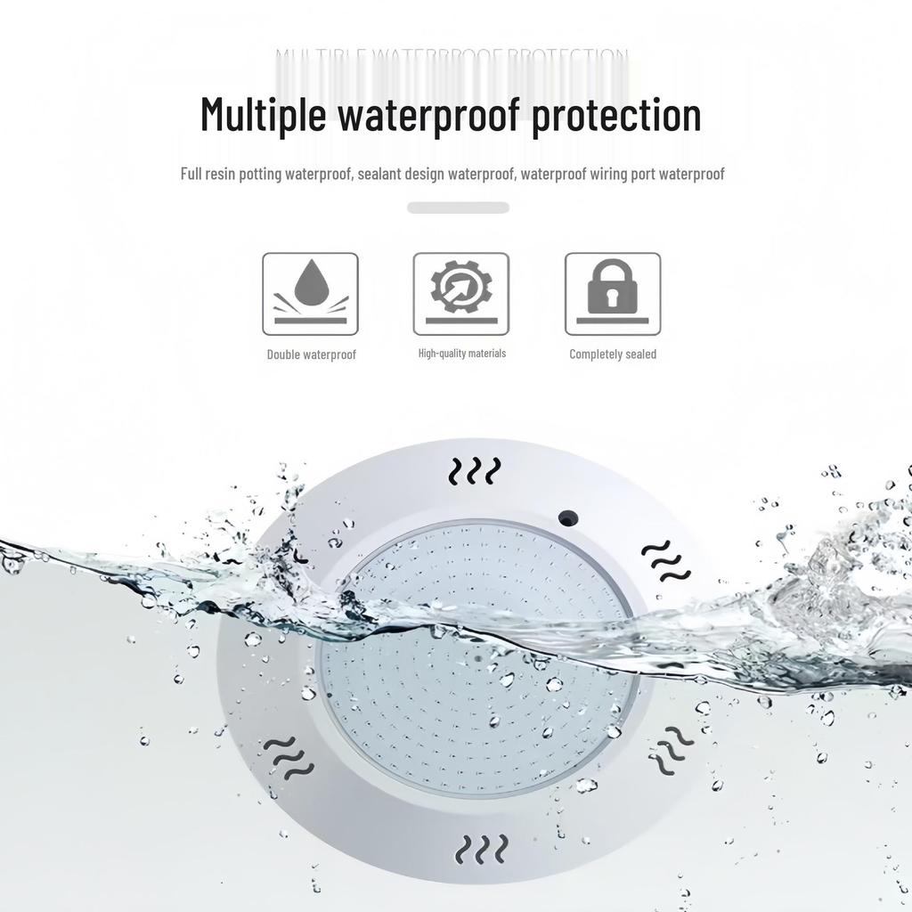 IP68 Waterproof RGB Pool Light with Remote - Seven-Color LED Underwater Lighting