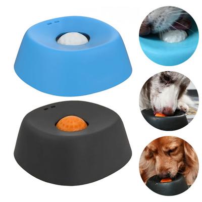 Собачья жидкая миска-лизалка Безопасная миска-медленное кормление Игрушка-лизалка Непроливающаяся миска для жидкого лакомства Кормушка для собак Миска для щенков с перекатывающимся шариком для собак Пищевая добавка