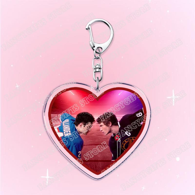 Heated Rivalry BL TV Show Heart Keychain for Accessories Shane Hollander Ilya Rozanov Love Keyring Jewelry Fans Friends Gifts