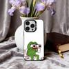Смешной Чехол для Телефона с Лягушонком Пепе для iPhone 17, 16, 15, 14, 13, 12, 11 Plus, Pro Max, Черный, Посеребренный Candy