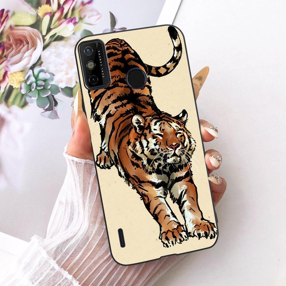 Для Tecno Spark Go 2020 / Spark 6 Go KE5j KE5k KE5S Чехол для телефона с рисунком «Крутой Дракон и Тигр» Черный Силиконовый Мягкие Чехлы