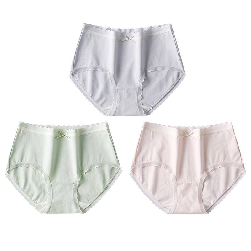Urban Beauty Women's Soft Pima Cotton Anti-Bacterial Mid-Waist Lace Panties - 3 Pack Gift Box