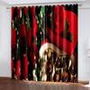 Мультфильм Санта-Клаус Рождественская елка красное золото оконные шторы для детей Спальня Гостиная Ванная комната Кухня Дверь Холл Домашний декор