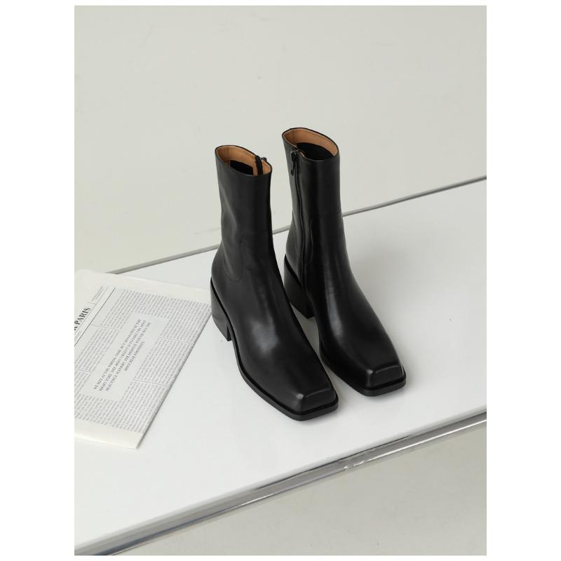 Женские ботильоны с квадратным носком, жареные уличные, короткие, средней высоты, на толстом каблуке, ботинки Мартин, осенне-зимние, тонкие, ботильоны