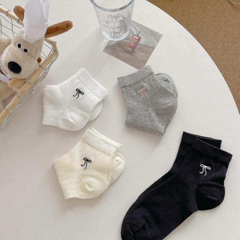 Женские короткие носки, тонкие дышащие хлопковые носки с бантом, милые носки в японском стиле