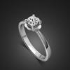 Platinum-Plated Wedding Ring, Women'S Simple Zirconium Diamond Single Ring.