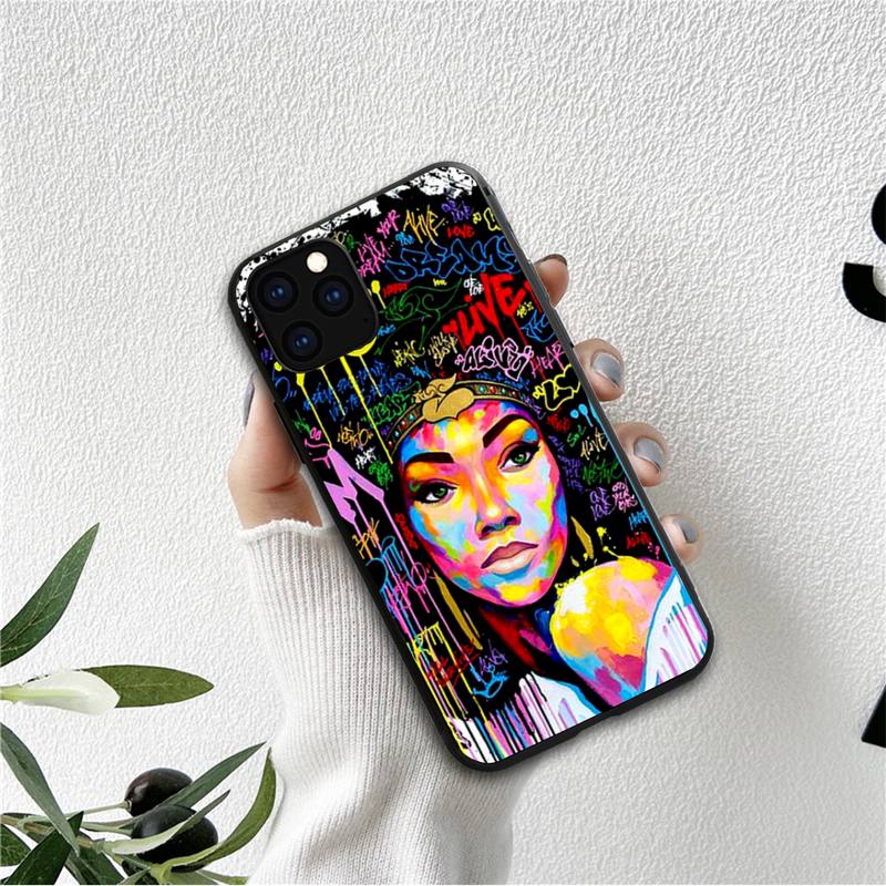 Чехол для телефона Doodle black women fashion girl для iPhone 12 11 13 7 8 6 s plus x xs xr pro max mini shell
