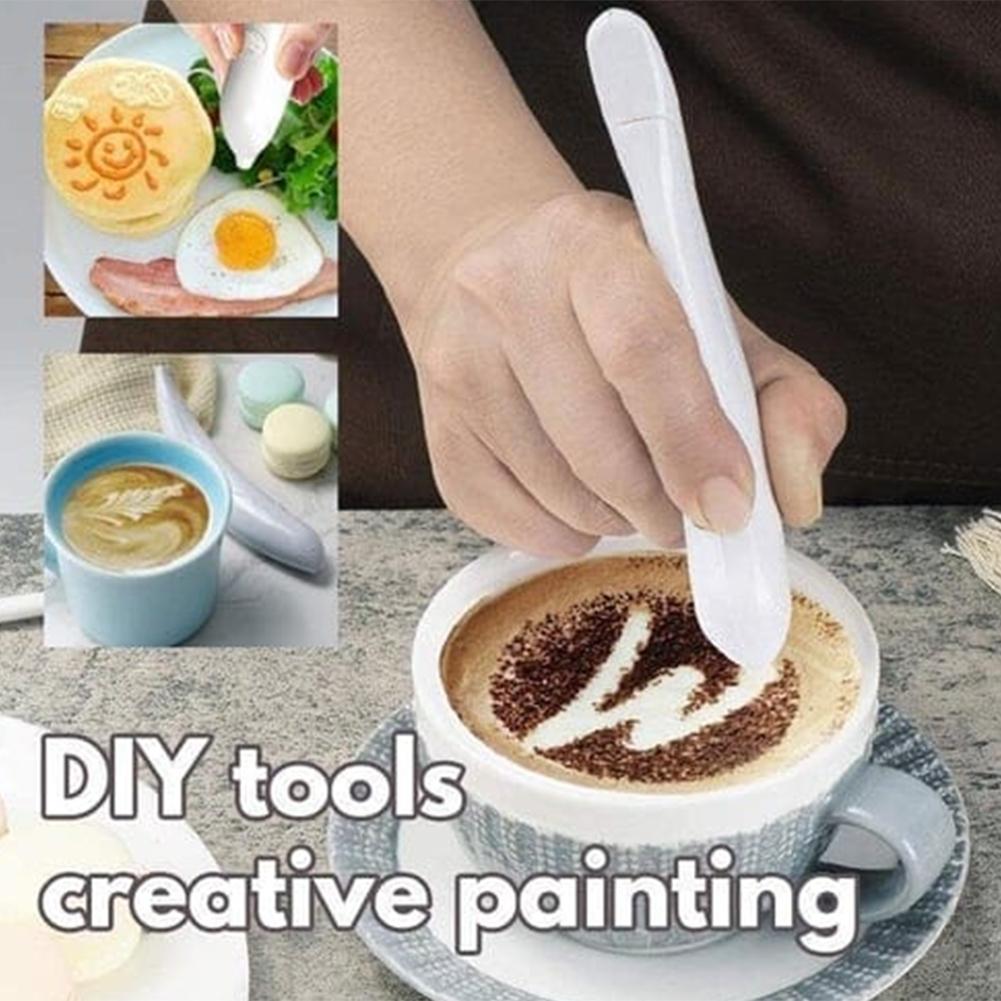 1 шт. электрическая ручка для рисования кофе латте, бытовые ручки для резьбы по дереву для выпечки тортов своими руками, портативная ручка для украшения капучино, инструменты для выпечки