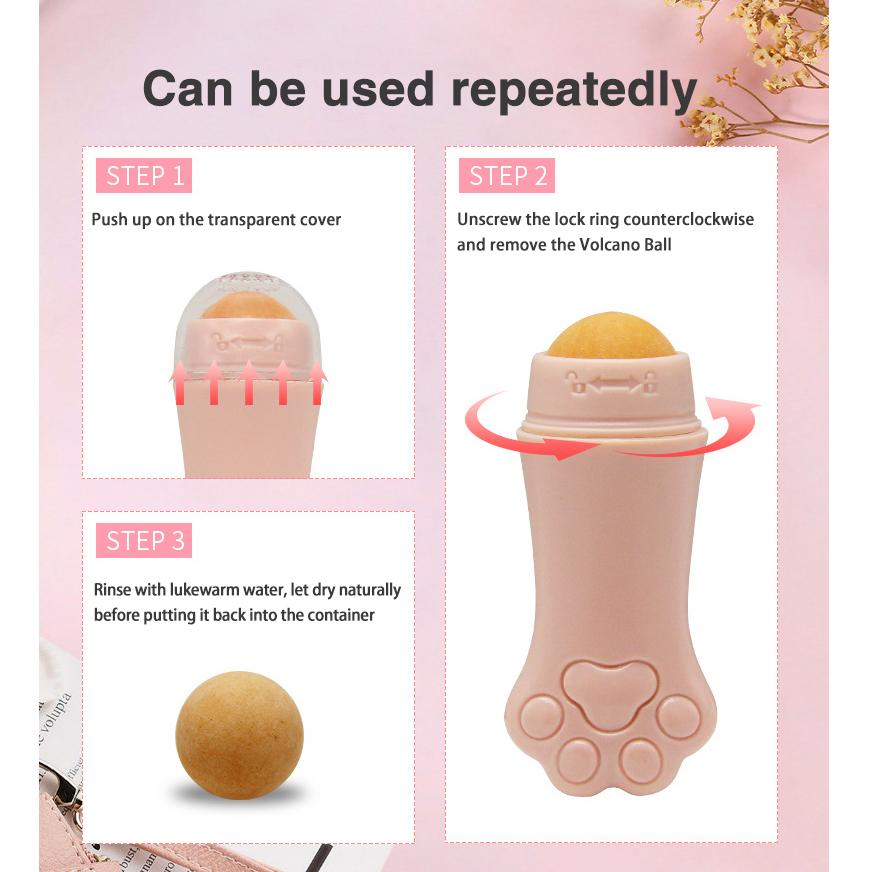 Вулканический камень, маслопоглощающий валик для массажа лица и масла, чистые поры, вулканический камень, валик для лица и масла