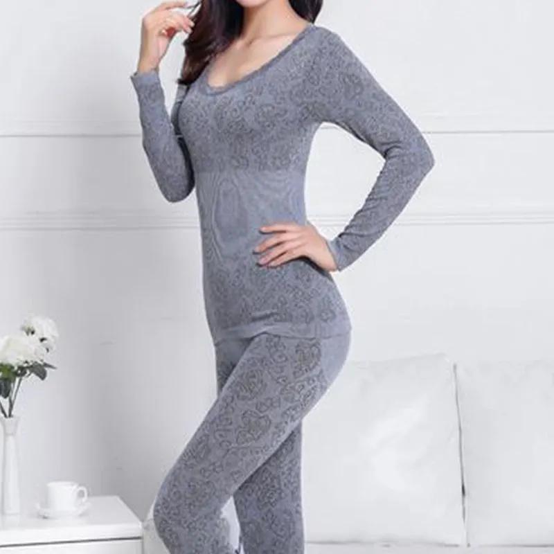 Модные дышащие теплые женские тонкие комплекты нижнего белья, женское зимнее термобелье