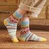 5 Pairs Retro Ethnic Style Socks Women Thermal Colorful Knit Thickened Crew Socks Vintage Winter Warm Boot Socks for Stocking Stuffers Gifts