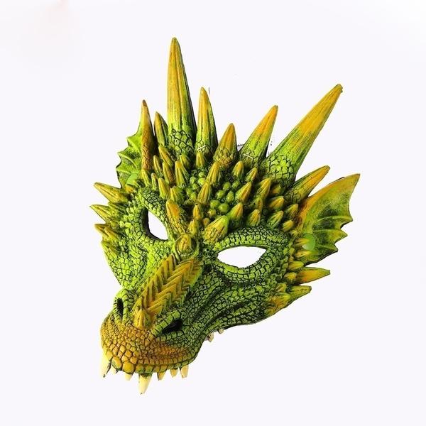 Dragon Mask Half Face Halloween Costume Mask Party Decorations Soft Cosplay Scary Halloween Mask
