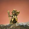 Vintage Brass Frog Wizard Statue Frog Holding A Magic Wand Ornament Small Animal Figurines Home Office Decoration Car Ornaments