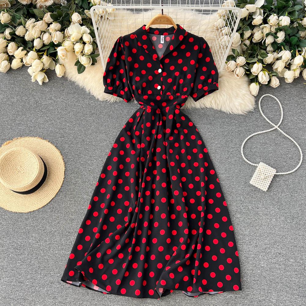 RUGOD Маленькое шифоновое платье Fresh Mori Super Fairy, темпераментное платье с V-образным вырезом, среднее и длинное платье феи Platycodon, платье для французского чая-брейка