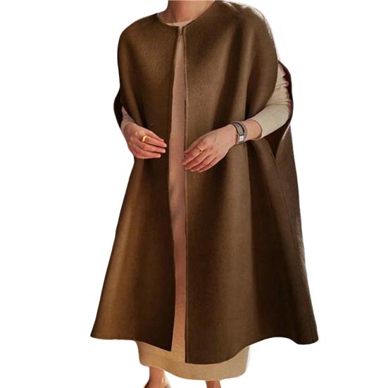 Женская теплая накидка без рукавов в японском стиле с рукавами «летучая мышь», осенне-зимняя, открытая.