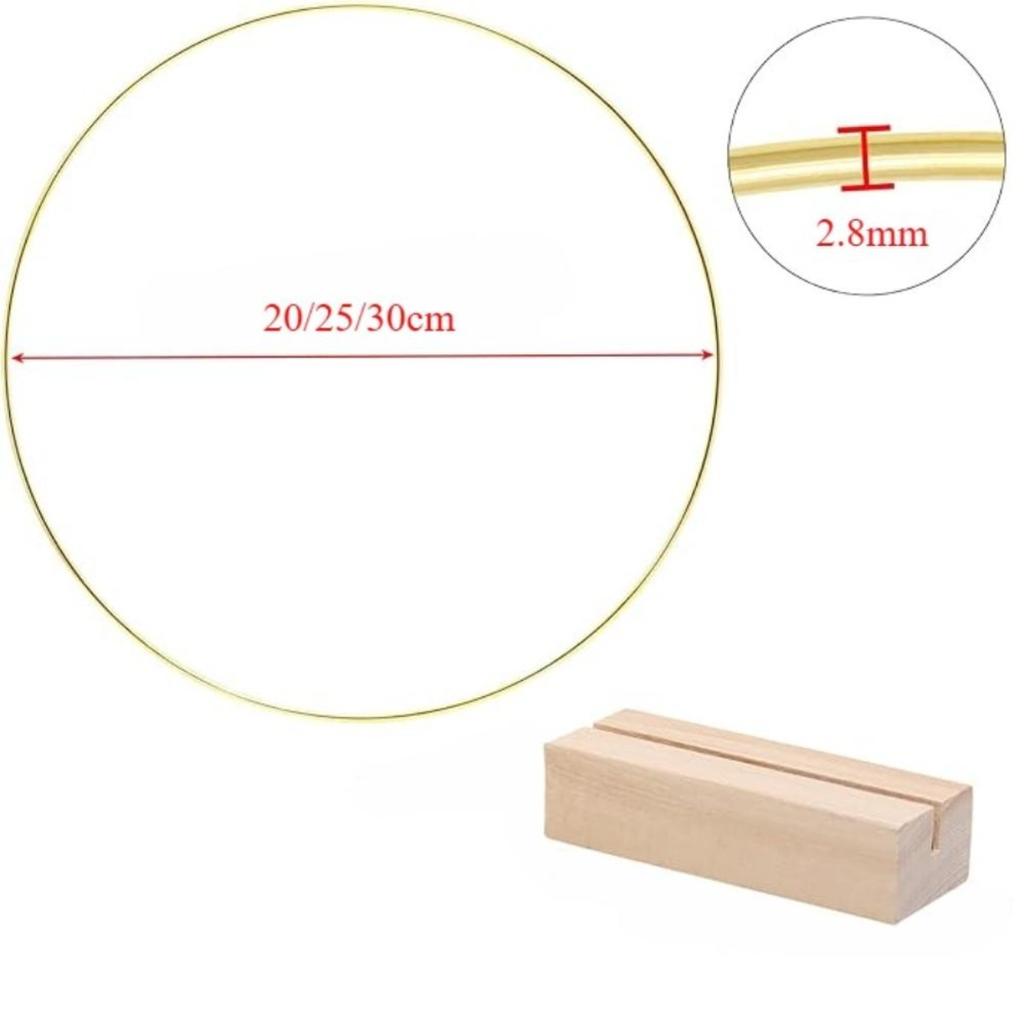 2 шт. Цветочный обруч, центральный элемент, металлический ловец снов, золотое макраме, венок, кольцо с деревянными подставками, держатели для свадьбы, дня рождения, украшения дома, сделай сам, поделки