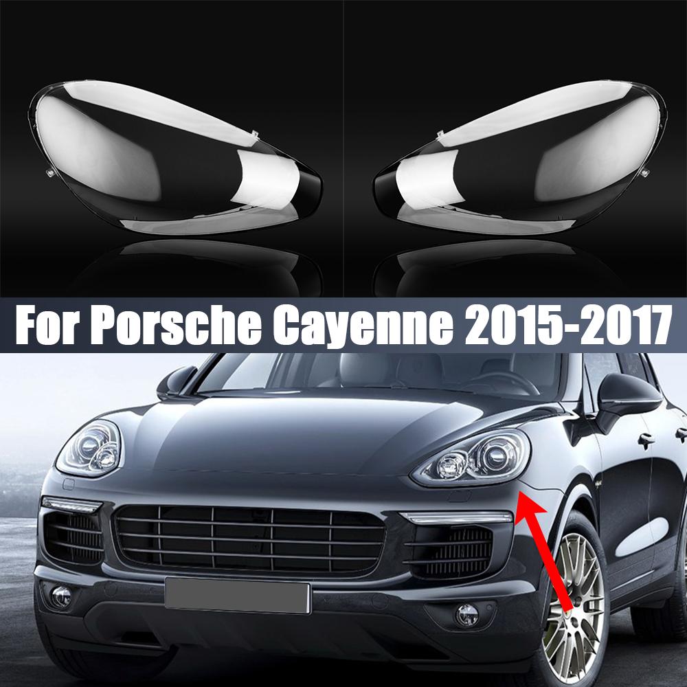 Для Porsche Cayenne 2015 2016 2017 Передняя крышка фары Лампа Крышка фары Оболочка Маска Абажур Стеклянная линза Автоаксессуары