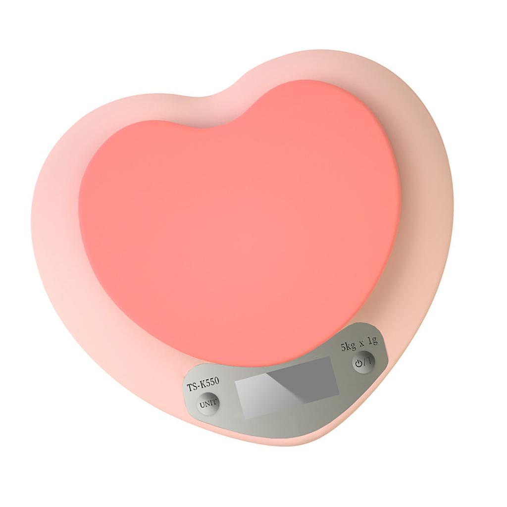 Digital Food Scale HD LCD Display 3 Units Accurate Heart Shaped Small Kitchen Electronic Scale for