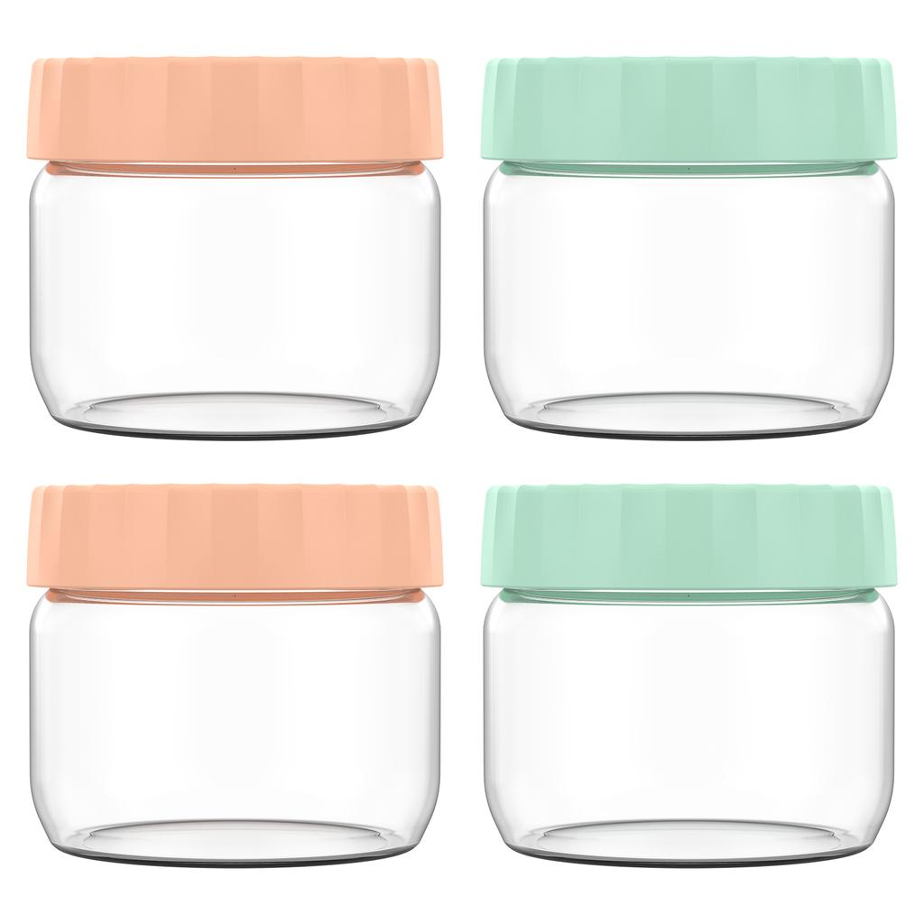 4/8Pcs Overnight Oats Container Moisture Resistant Sealable Glass Jars Kitchen Milk Fruit Salad Food Storage Jars Portable