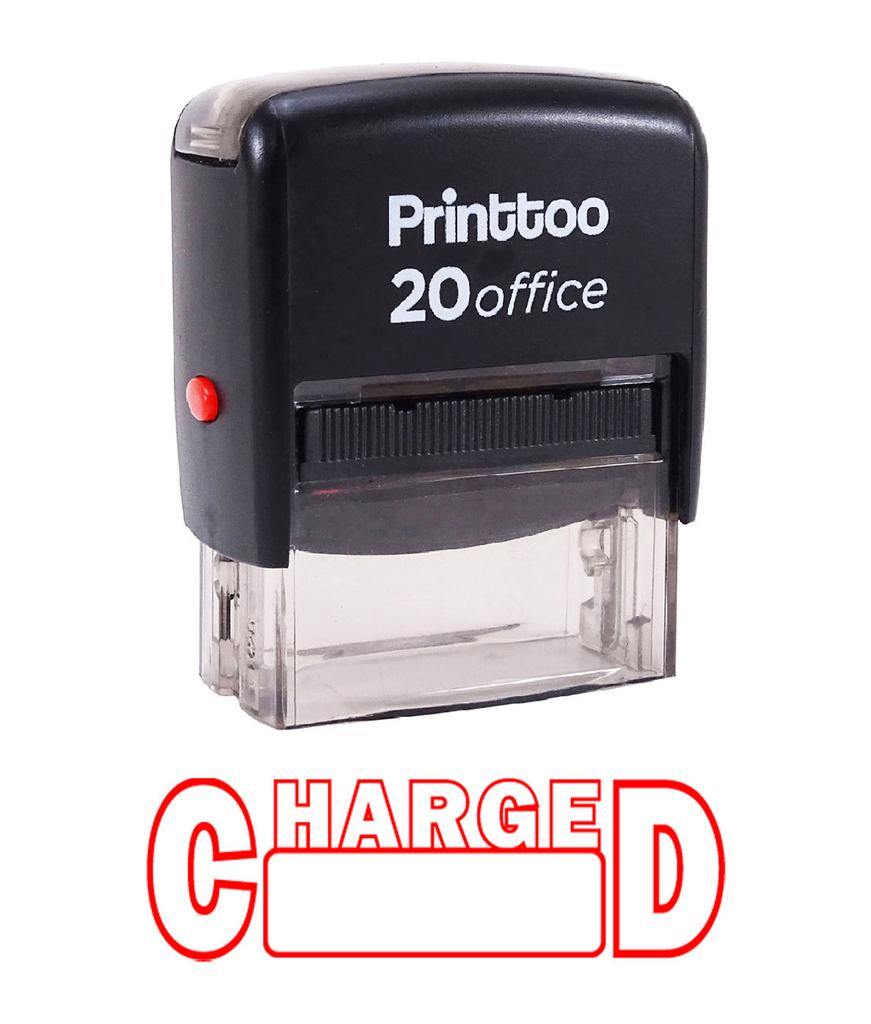 Printtoo Custom Stamp CHARGED Self Inking Rubber Stamp Office