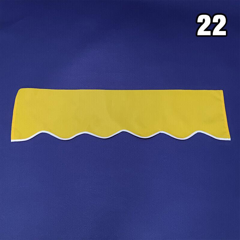 Waterproof Wavy Valance Sun Shade Canopy Patio Awning Store Banner Replacement Durable Sunshade Canopy Cloth Gray Beige Strips