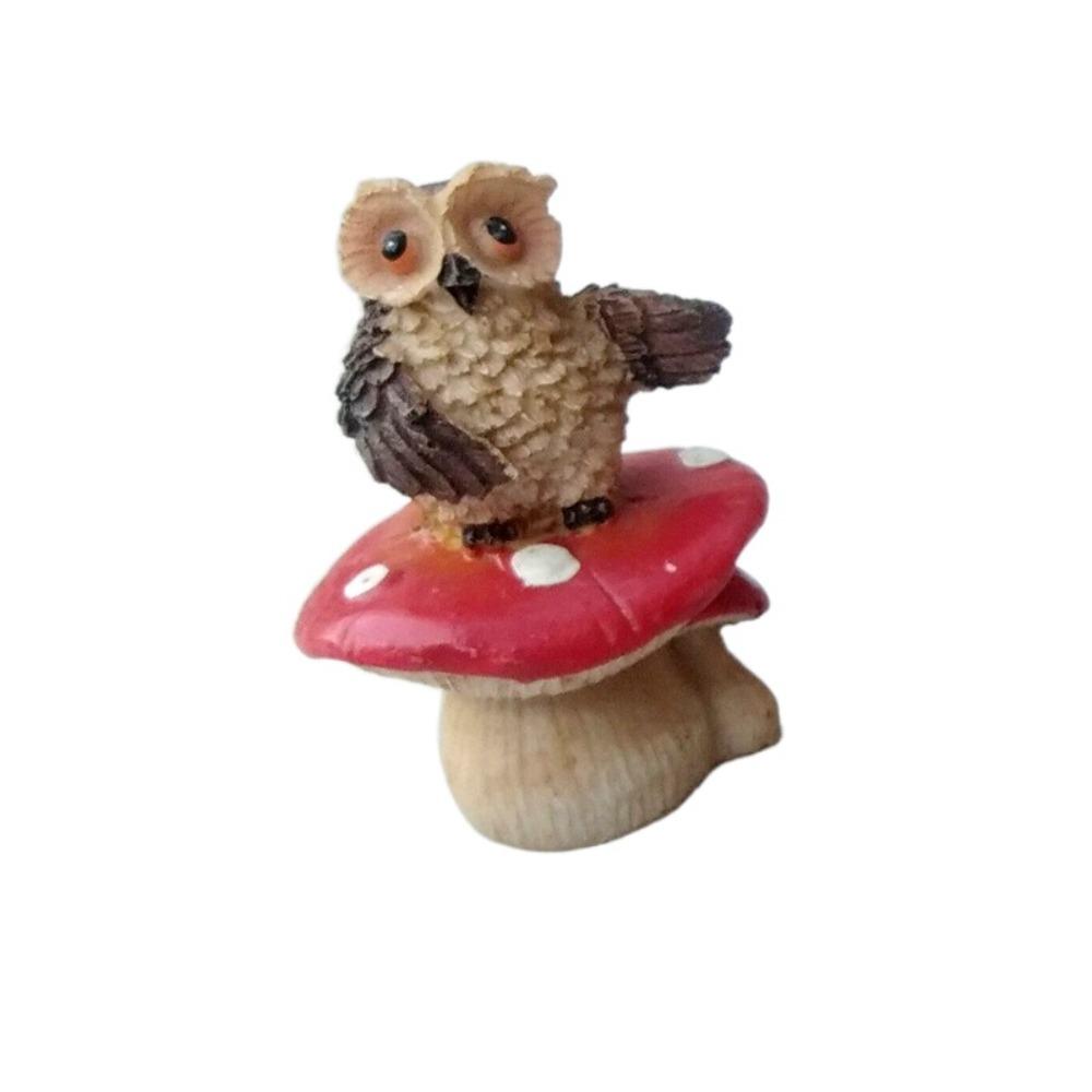 Креативная статуя животного, водонепроницаемая миниатюрная статуэтка, скульптура, сова, гриб, украшение для улицы