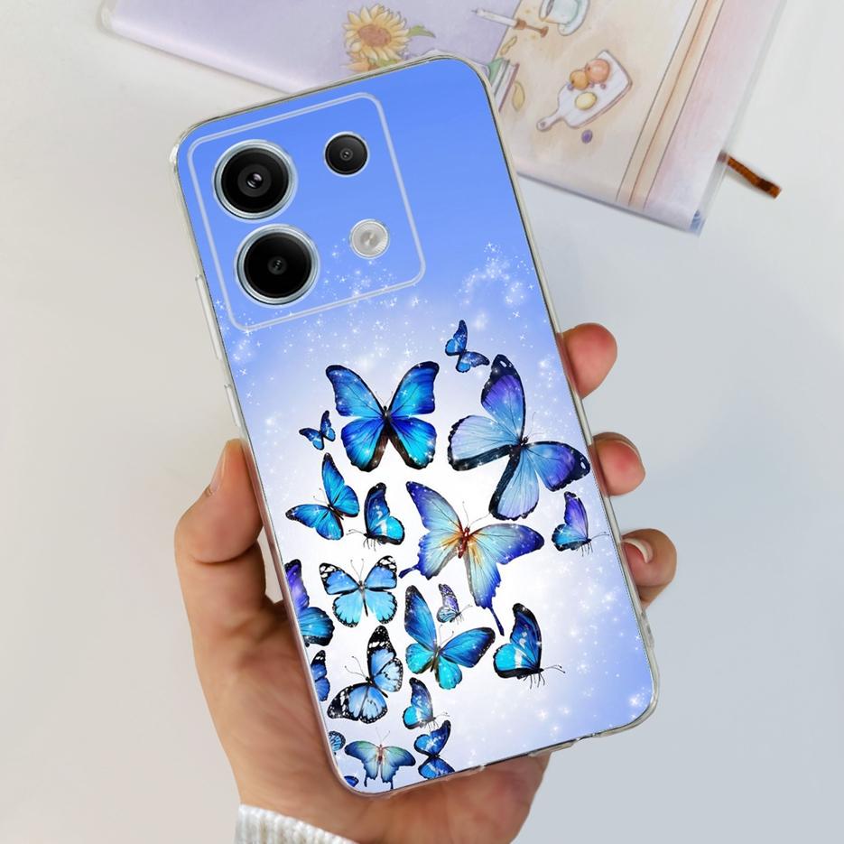 For Xiaomi Poco X6 Pro 5G Case Cute Cat Butterfly Painted Cover Soft Silicone Phone Case For Xiaomi Poco X6 Pro PocoX6 5G Fundas