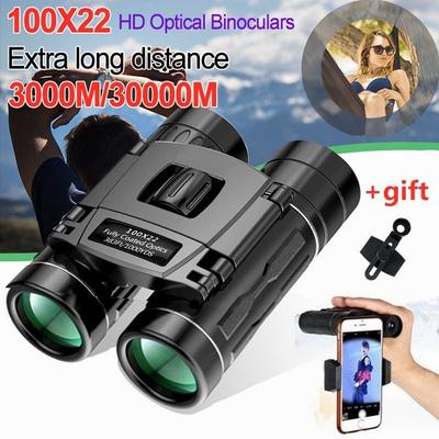 30000 м 100-кратный зум дневного/ночного видения Ultra Hd бинокль телескоп для охоты, пешего туризма, кемпинга, наблюдения за птицами с зажимом для телефона, подарки