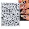 1 Sheet Halloween Spider Nail Art Sticker Waterproof Self-adhesive Gothic Spooky Spiderweb Women Fake