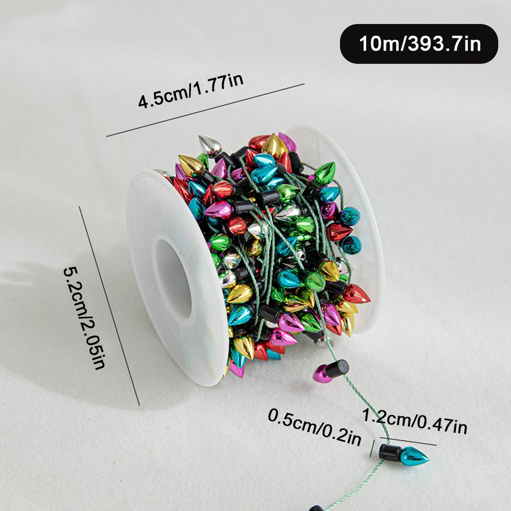 5M/10M Christmas Tree Pearl String Imitation Pearl Beads Chain Metallic Gold Bead Wire Trim for DIY Garland Wedding Party Decor