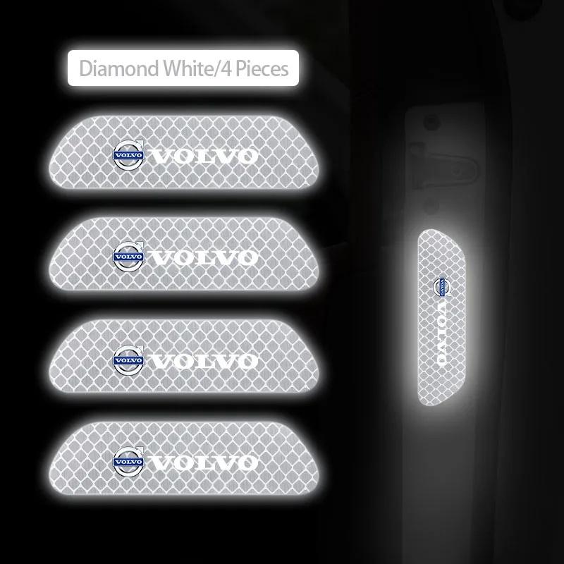 4Pcs Car Door Reflective Warning Sticker For Volvo XC60 XC90 S90 S60 XC40 V60 V90 Anti-Collision Night Visible Auto Accessories