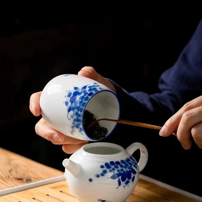 Керамический герметичный чайный компакт-диск, простой, портативный, небольшой, для хранения, японский чайный набор в стиле кунг-фу, влагостойкая банка для чая