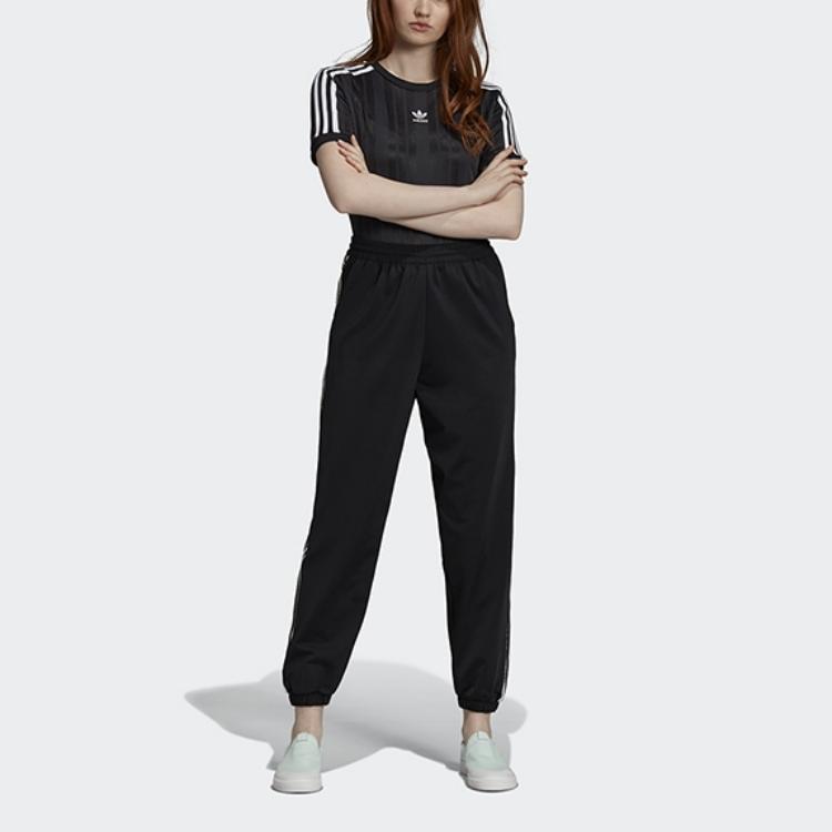 adidas Оригинальные удобные повседневные классические укороченные спортивные брюки в полоску женские брюки черные DU8188