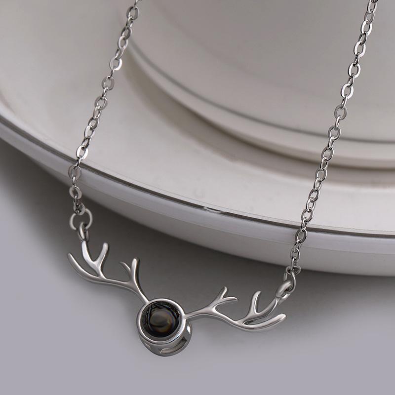 Douyin Kuaishou Same Love Pendant 100 Languages I Love You Projection Memory Necklace Jewelry